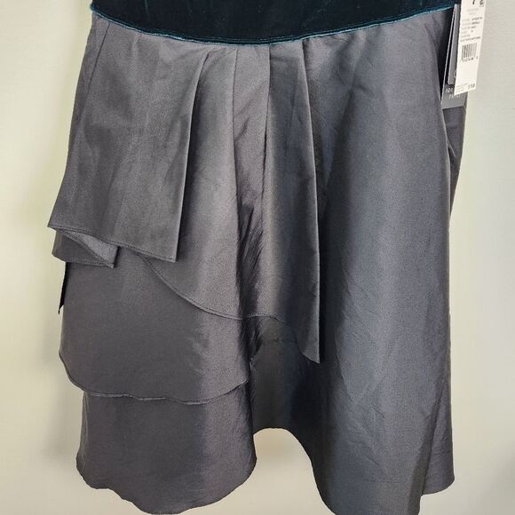 Adrianna Papell Emerald Velvet Taffeta Party Dress Size 10 NWT Wedding Holiday - Picture 5 of 13